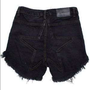One Teaspoon Juliettes Black Star Denim Shorts
